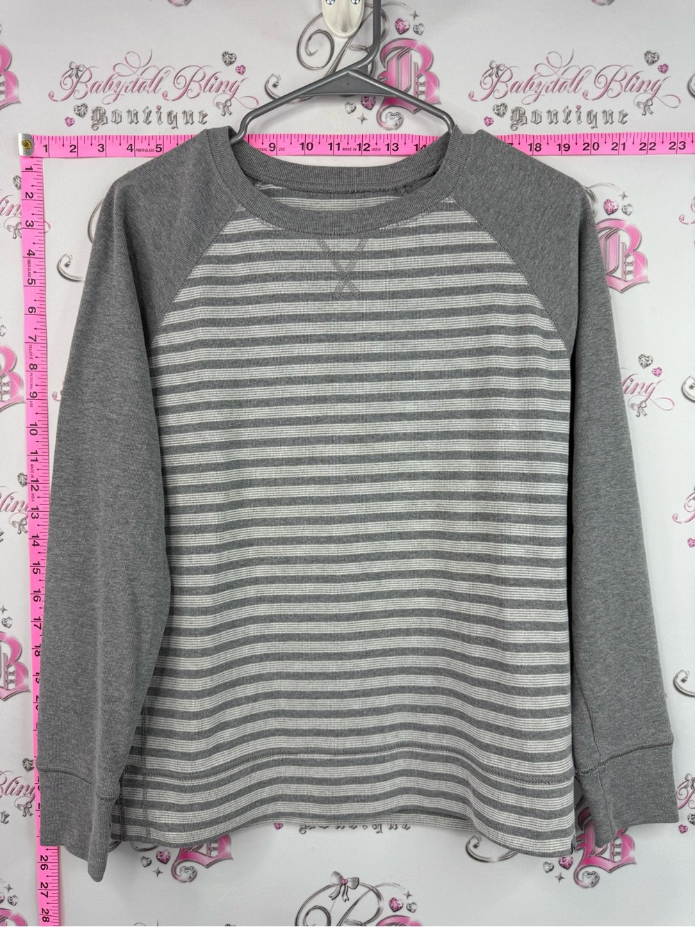 Sweater stripes long sleeve Striped Raglan Long Sleeve Top